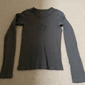 Gray Long Sleeve Top